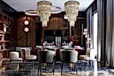 Interior of an expensive modern apartment from Studia 54 in Krestovsky De Luxe Residential Complex