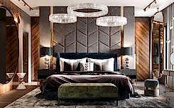 Interior of an expensive modern apartment from Studia 54 in Krestovsky De Luxe Residential Complex