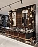 Bathroom set Scacchi by FiftyFourms, glass sinks by Antonio Lupi