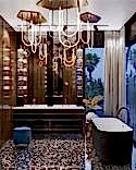 Elegant pendants add special charm to the bathroom