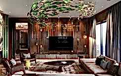 Sirmione wall panels with green marble velour and built-in lighting, FiftyFourms