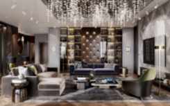 Luxury apartment interior by Studia 54 in a premium clubhouse in Moscow