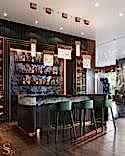 Marble decoration in the bar area gives the interior a representative appearance
