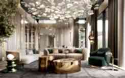 Bright interior of a private house in Sochi 