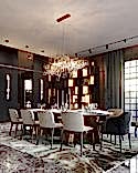 Exquisite dining area: Cattelan Italia chairs, Serip chandelier