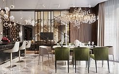 Luxury apartment interior by Studia 54 in a premium clubhouse in Moscow