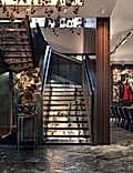 Marble pattern descends in a uniform pattern on all the steps