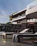 The view of the villa from the pier
