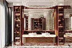 The refined vanity units are customised