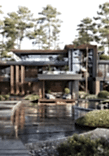 Protruding terrace with canopy