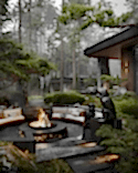 Captivating hearth with soft cushions for warm evenings Captivating hearth with soft cushions for warm evenings