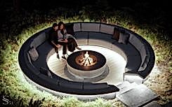 Illuminated fireplace area