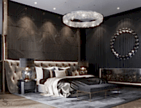 Master Bedroom. Elan bedside tables and wall panels, FIFTYFOURMS