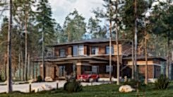 Exclusive project of two-storey mansion in Wright style by Studia 54