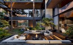 Architectural project of a country house in the forest
