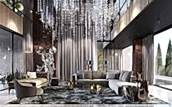 Interior design of a modern villa in Dubai