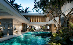 Modern architecture of a villa in Singapore