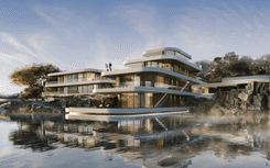 Architectural project of a seaside villa 